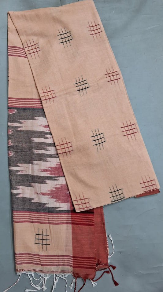 Beige Khadhi Cotton Saree