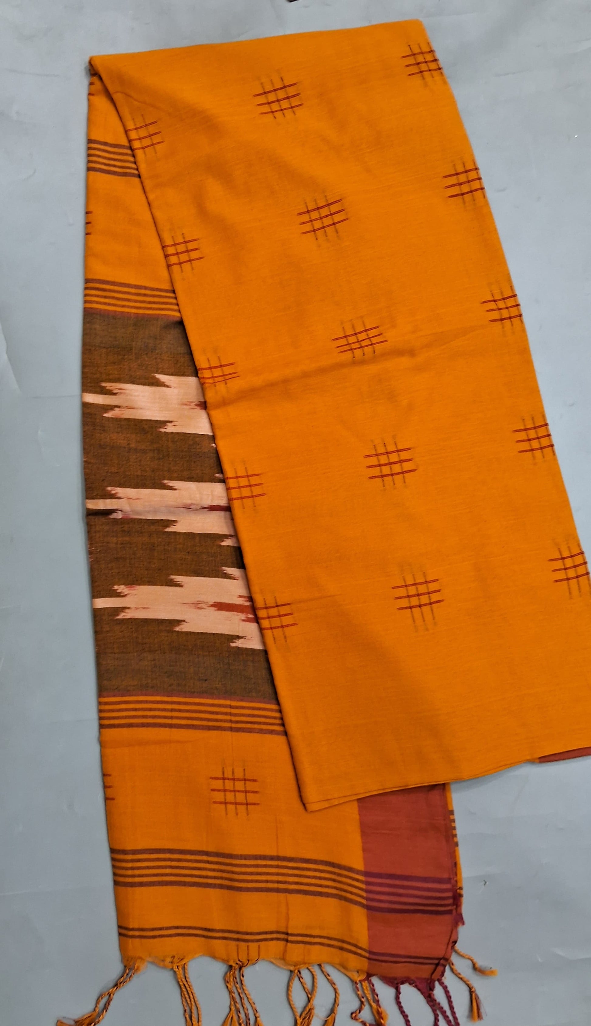 Yellow Khadhi Cotton Saree