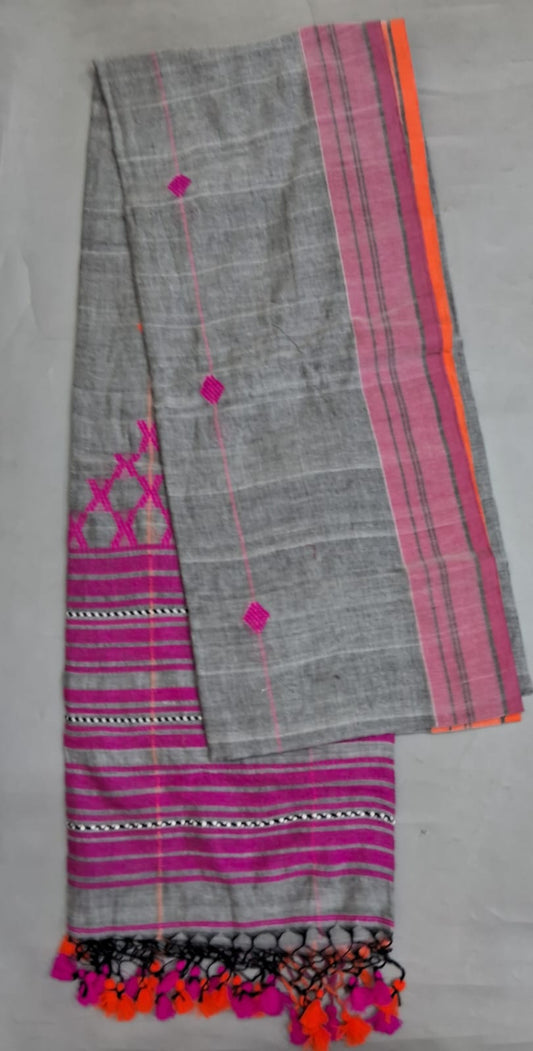 Grey Khadhi cotton Saree