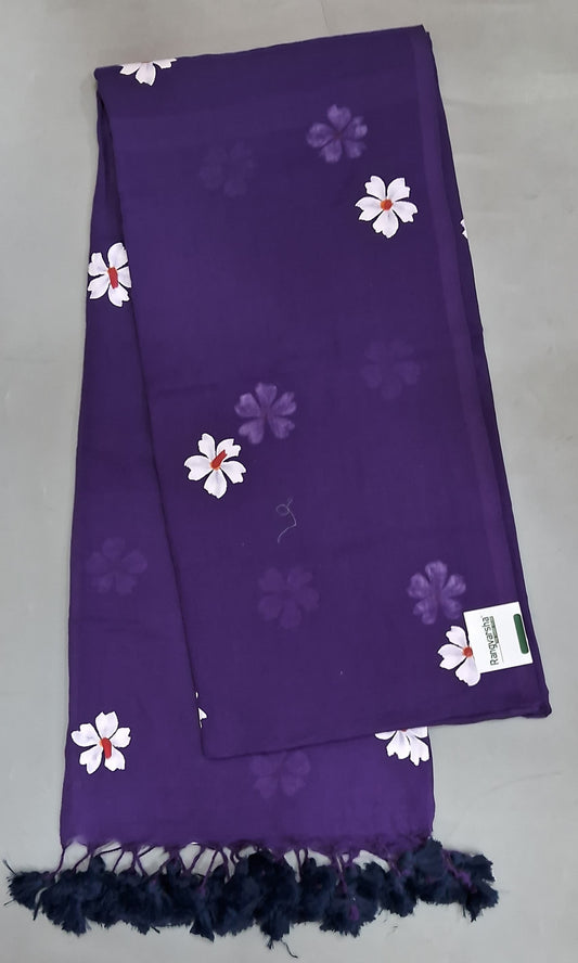 Purple Khadhi Cotton Saree 