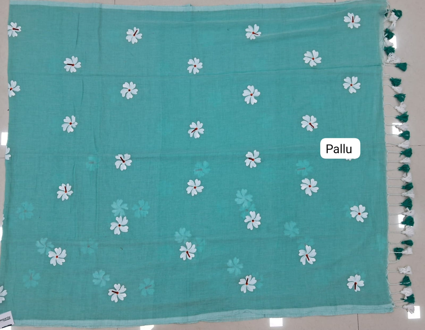 Marine Blue Khadhi Cotton Saree pallu