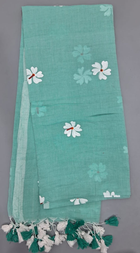 Marine Blue Khadhi Cotton Saree