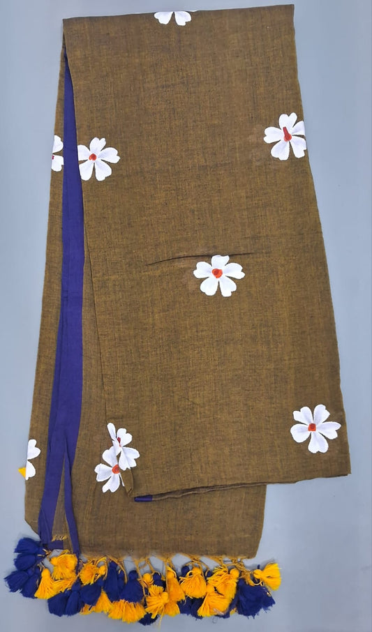 Brown Khadhi Cotton Saree