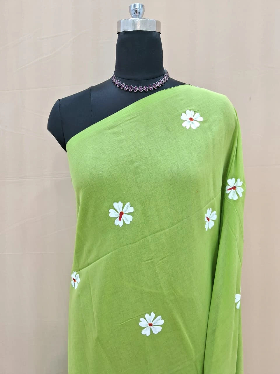 Leaf Green Handloom Khadhi Cotton Saree 1