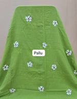 Leaf Green Handloom Khadhi Cotton Saree Pallu