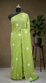 Leaf Green Handloom Khadhi Cotton Saree