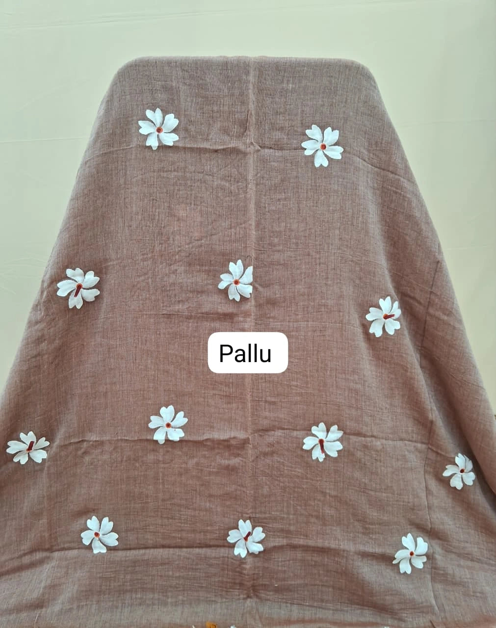 Light Brown Khadhi Cotton Saree 2