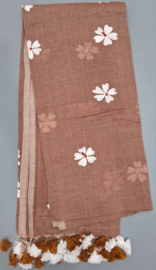 Light Brown Khadhi Cotton Saree
