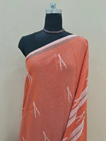 Orange Khadhi Cotton Saree 1