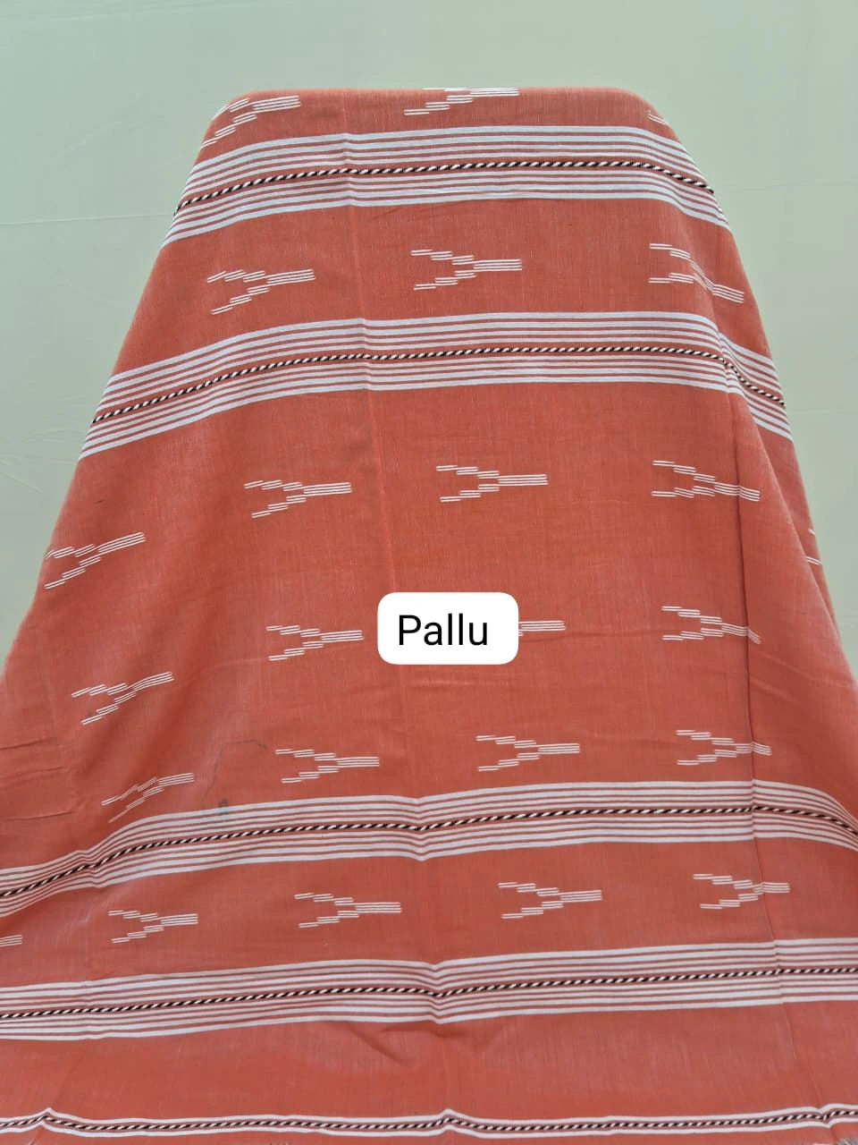 Orange Khadhi Cotton Saree Pallu