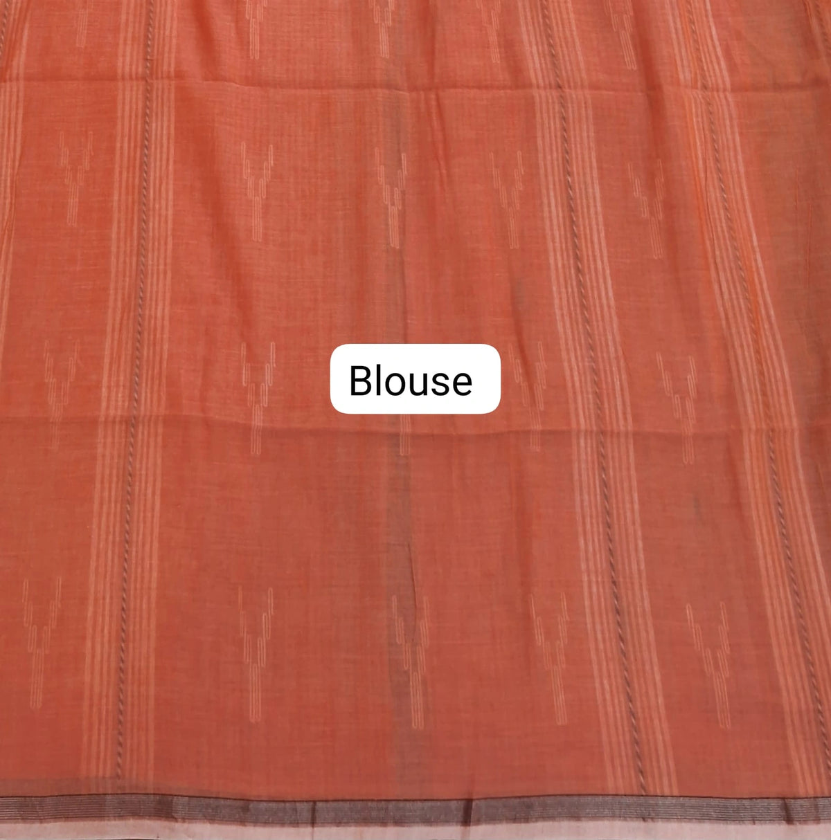 Orange Khadhi Cotton Saree Blouse