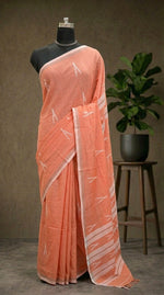 Orange Khadhi Cotton Saree 