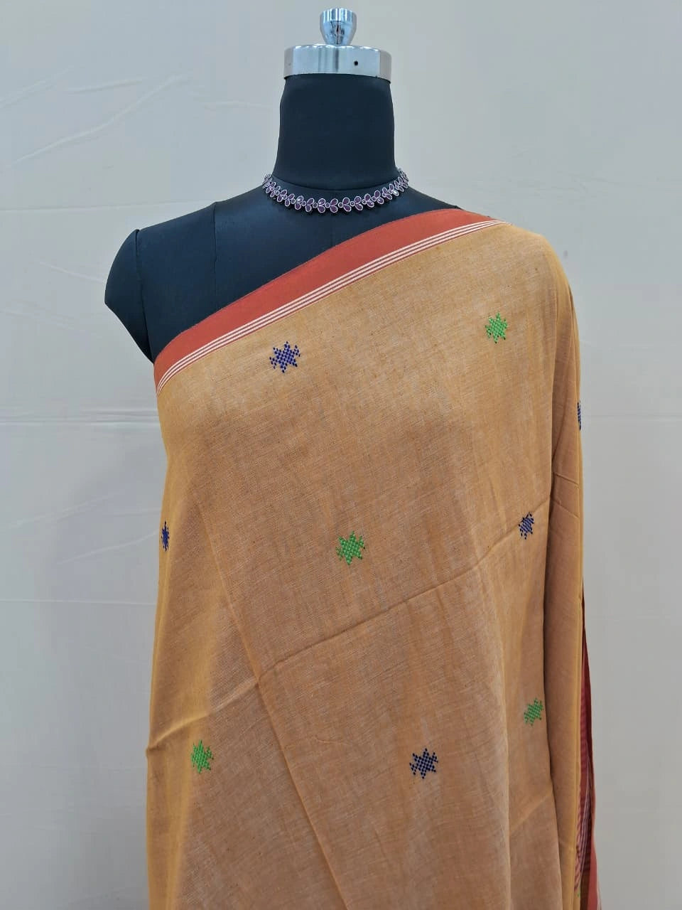 Mustard Yellow Khadhi Cotton Saree 1