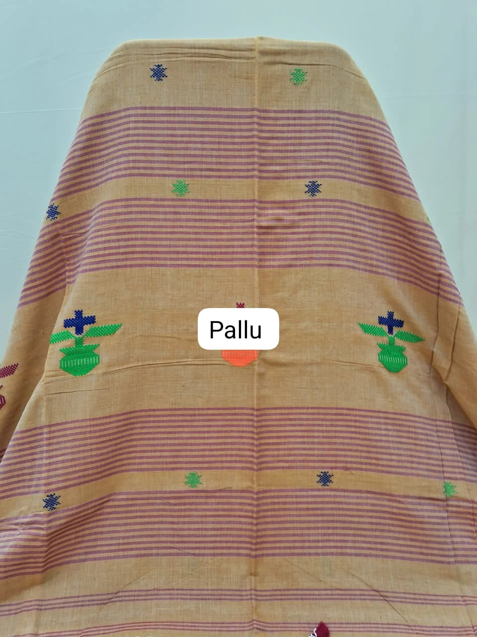 Mustard Yellow Khadhi Cotton Saree Pallu