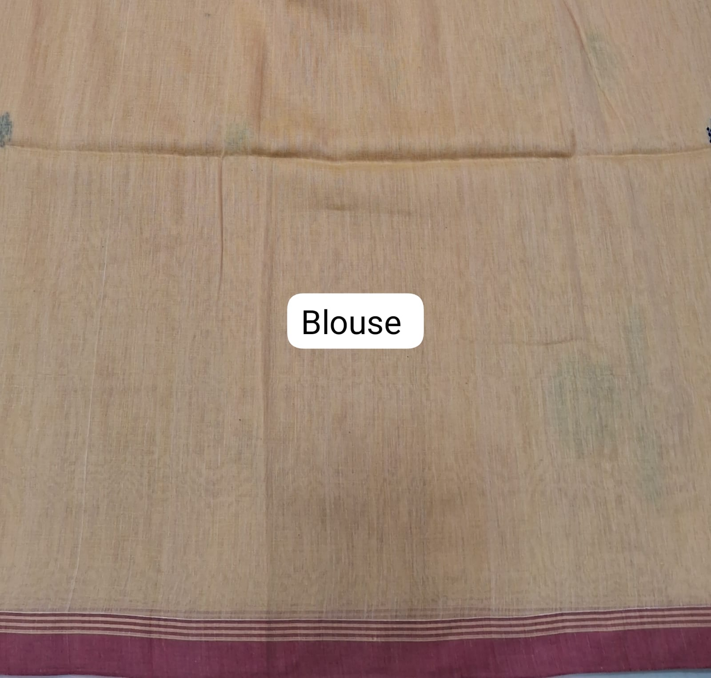 Beige Khadhi Cotton Saree blouse