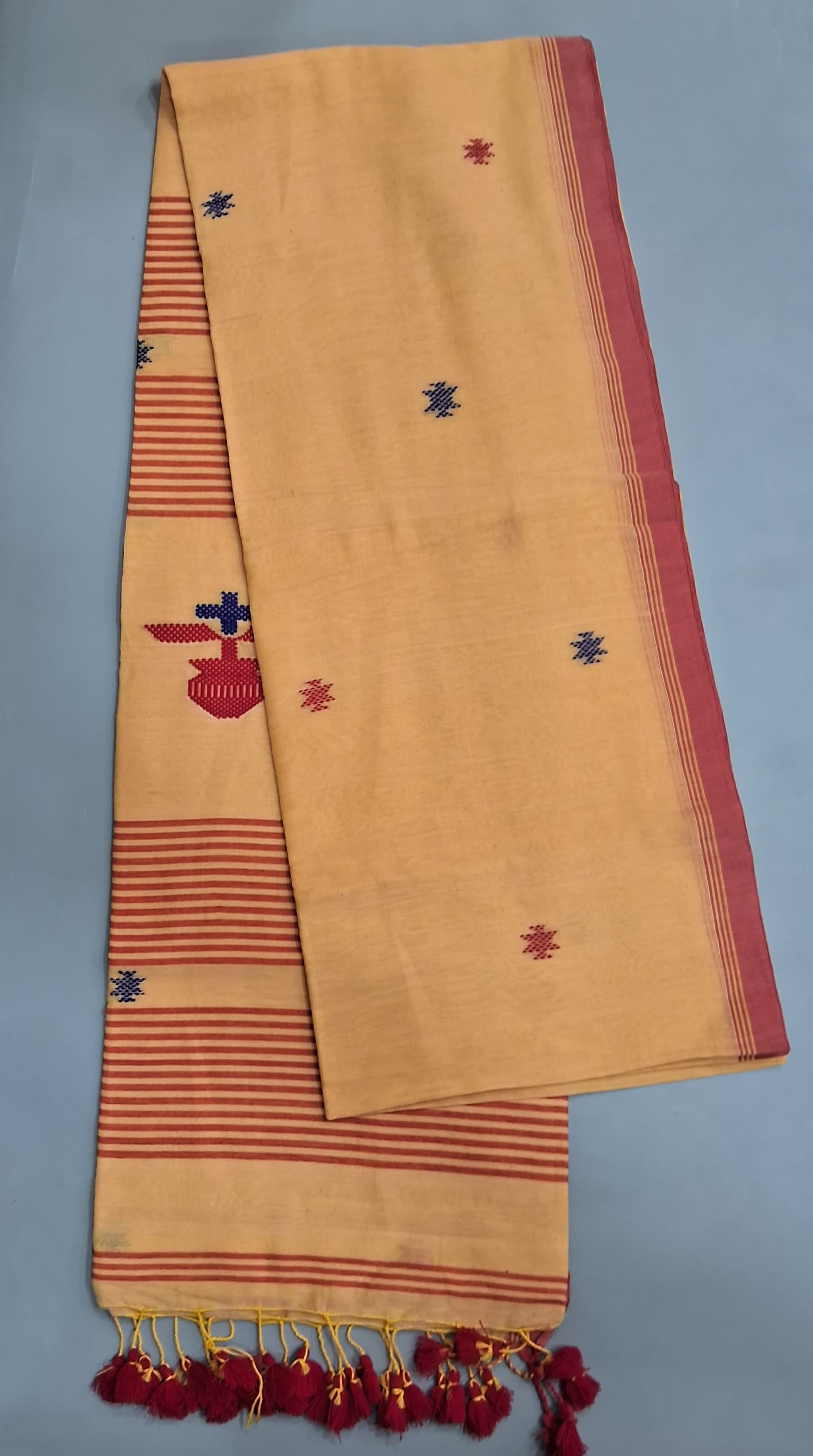 Beige Khadhi Cotton Saree
