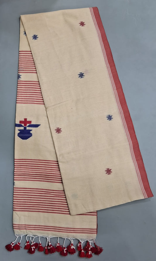 Off-White Khadhi Cotton Saree