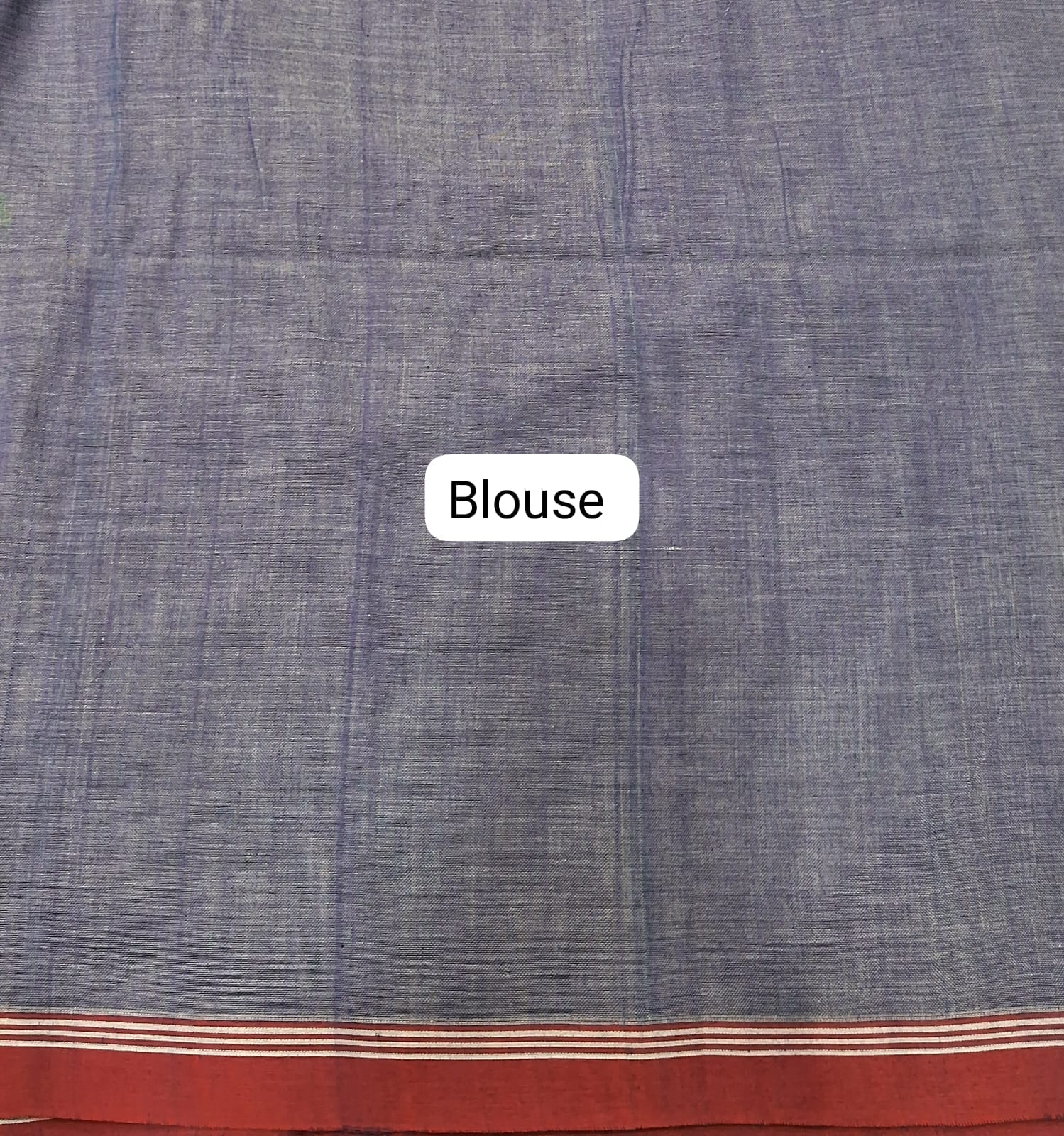 Light Blue Khadhi Cotton Saree blouse