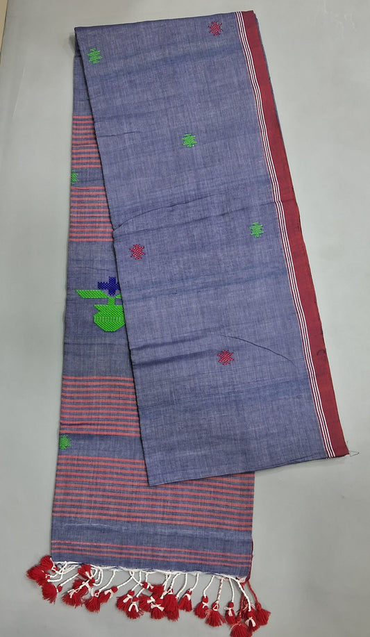 Light Blue Khadhi Cotton Saree