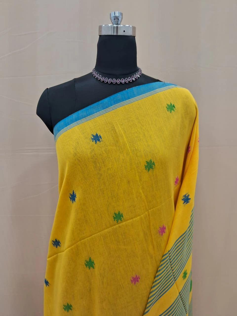 Yellow Khadhi Cotton Saree 1