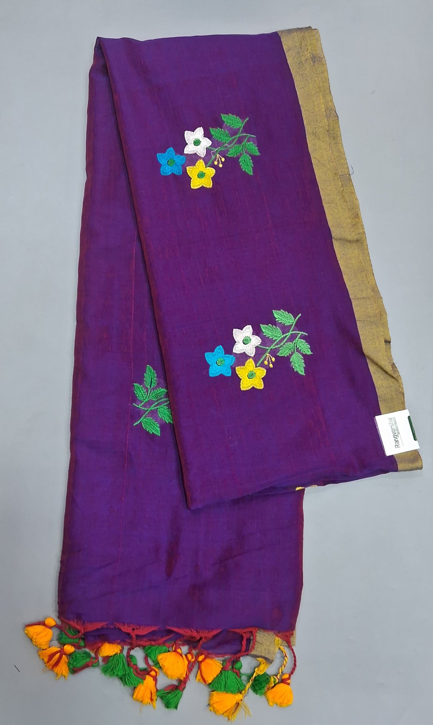 Purple Khadhi Cotton Saree