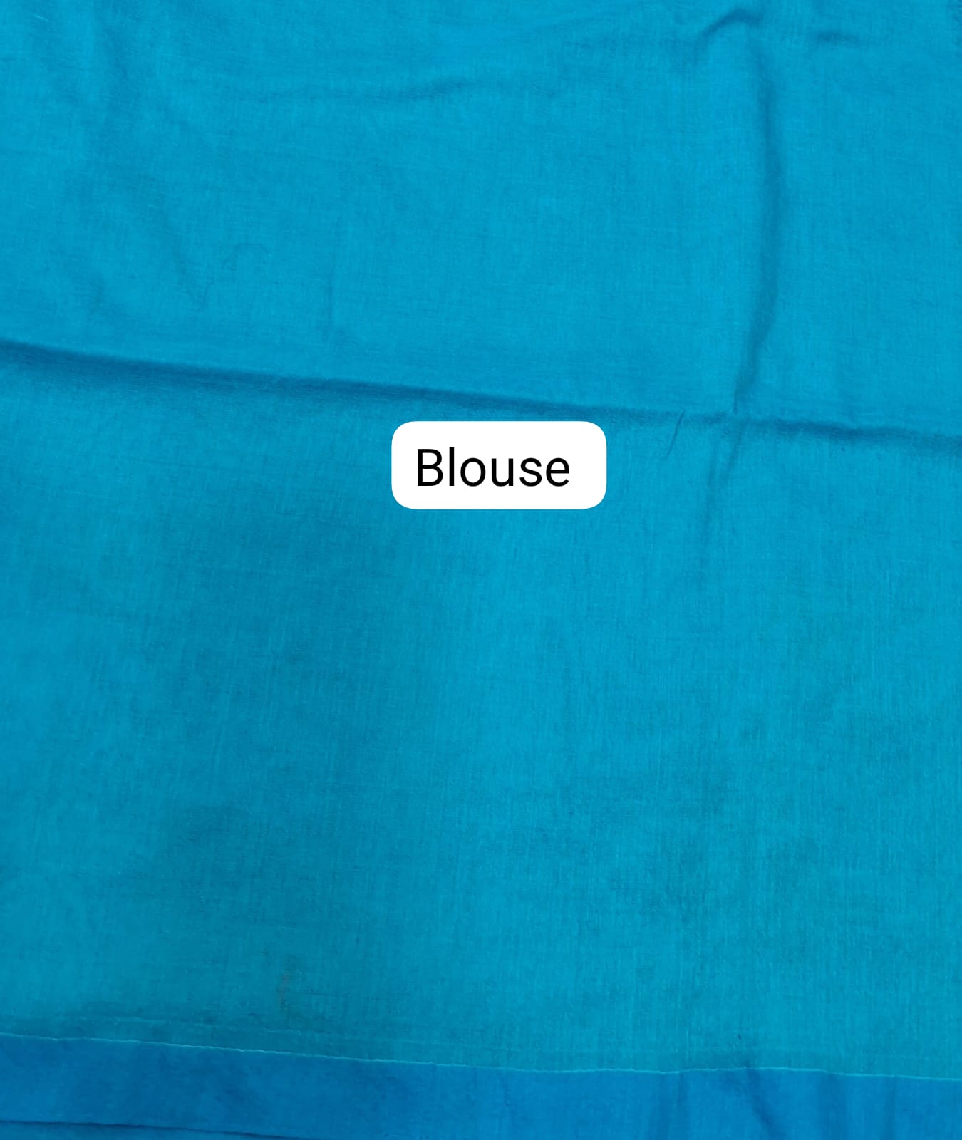 Caribbean Blue Khadhi Cotton Saree blouse