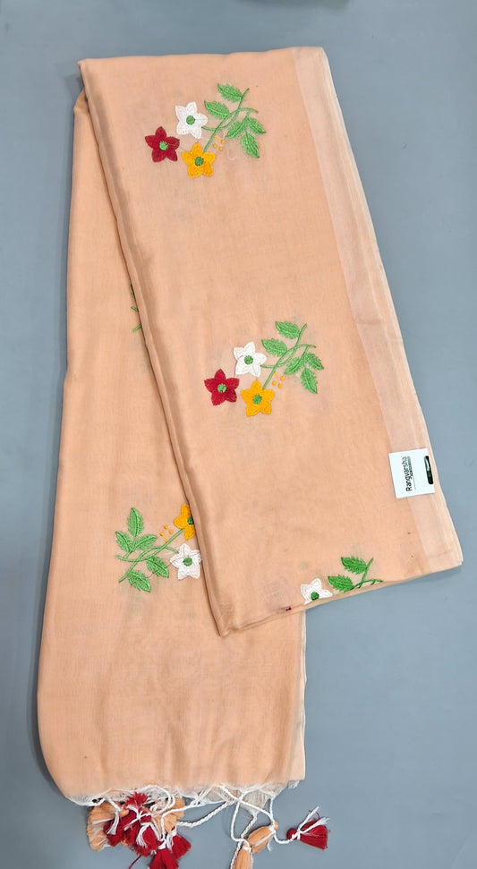 Cream Khadhi Cotton Saree