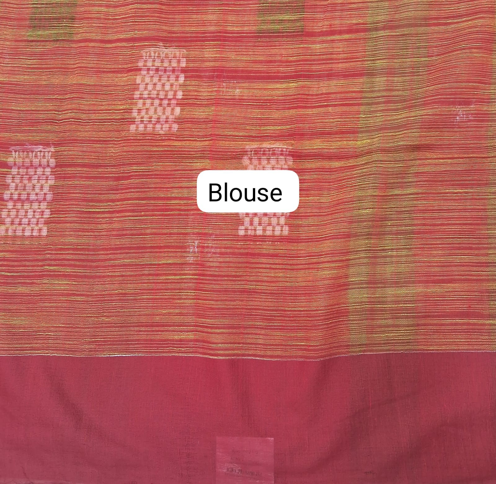 Yellow and maroon shaded Khadhi Cotton Saree blouse