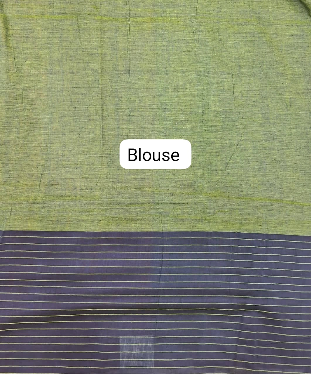 Bright Green Khadhi Cotton Saree Blouse