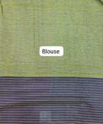 Bright Green Khadhi Cotton Saree Blouse