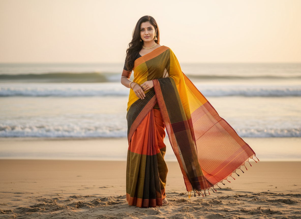 Golden Hue Khadi Drapes