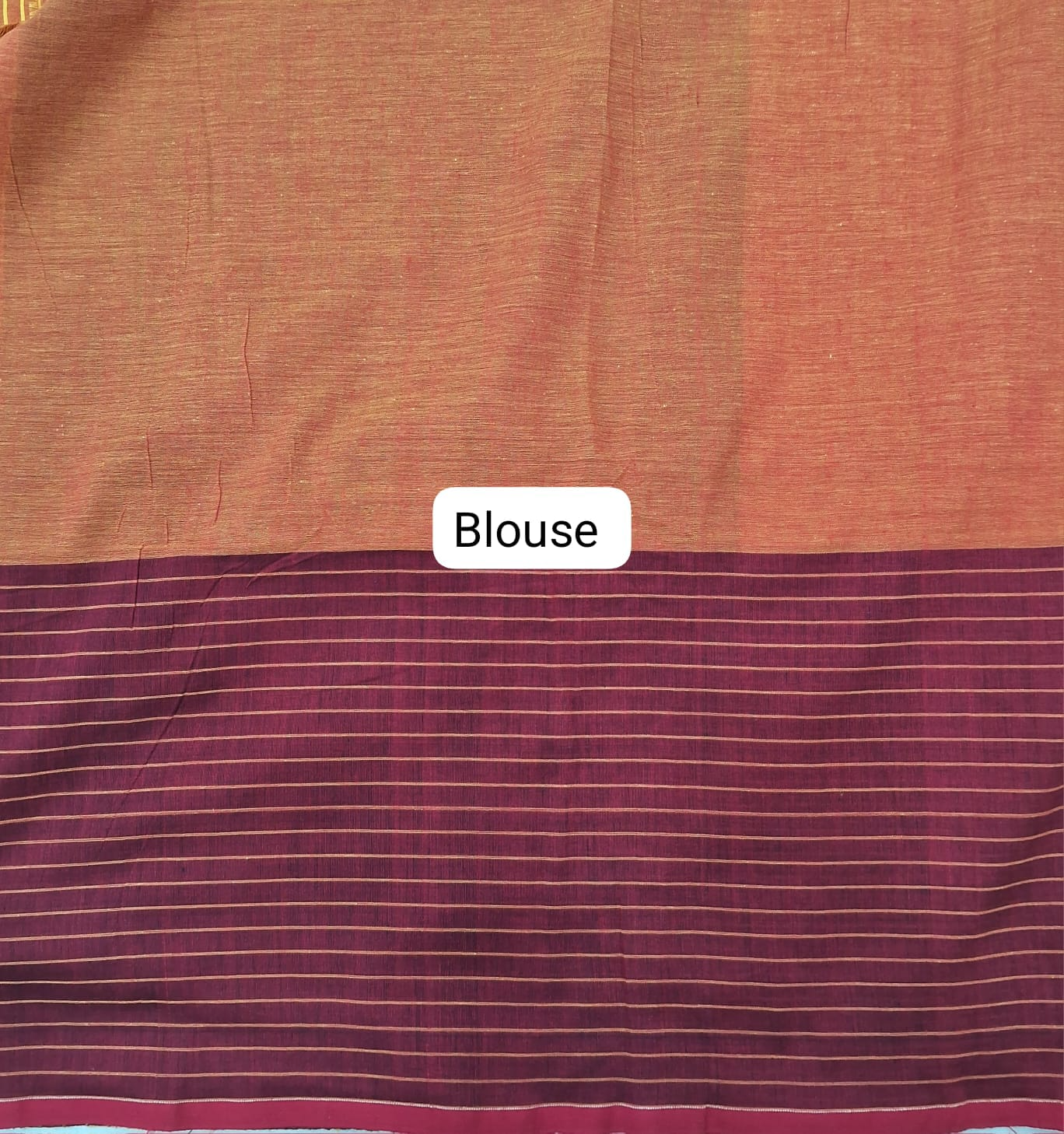 Golden Hue Khadi cotton saree blouse