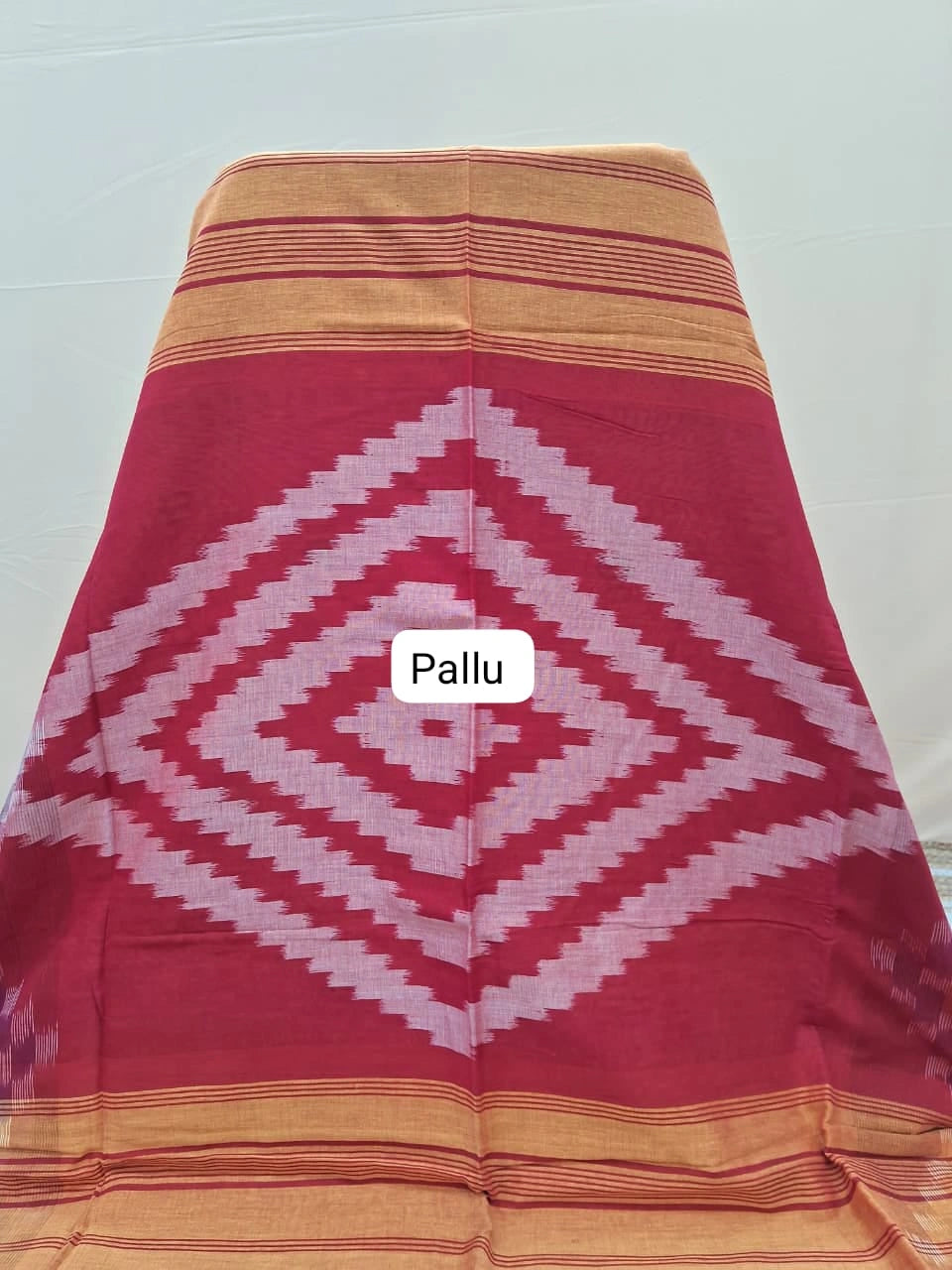 Muted Orange Khadhi Cotton Saree Pallu