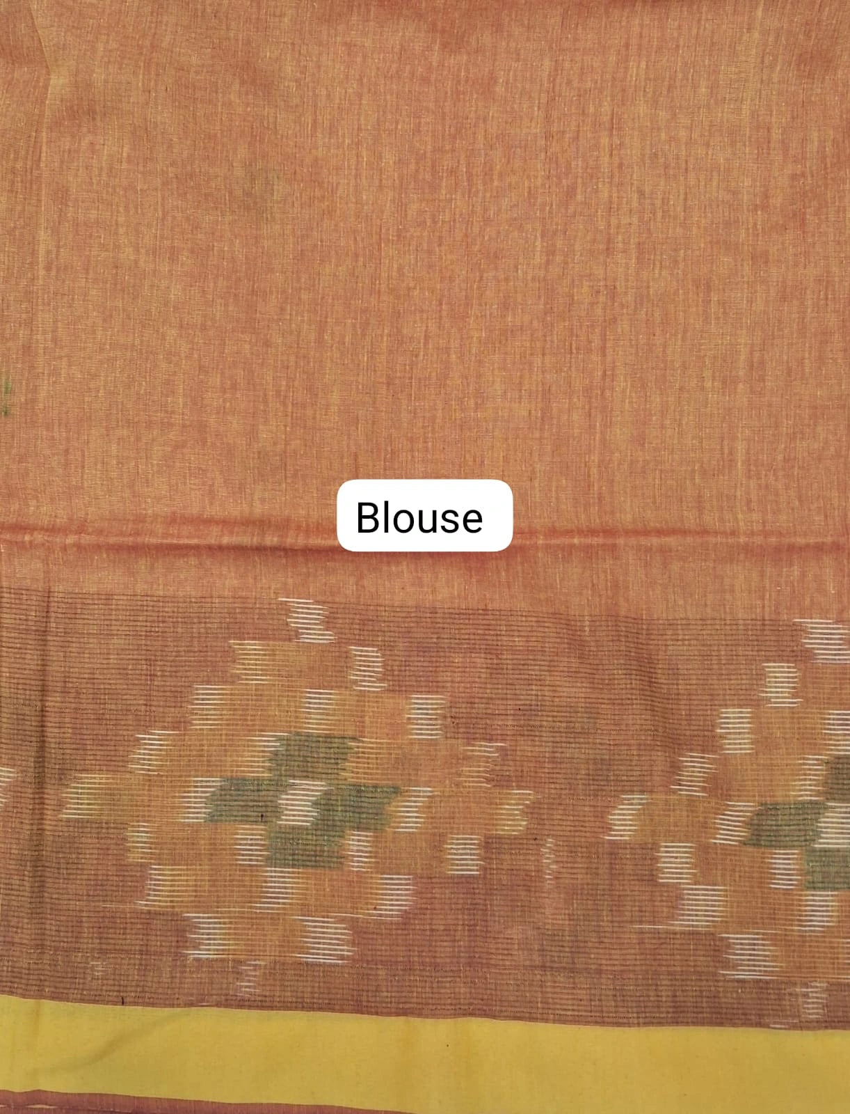 Muted Orange Khadhi Cotton Saree Blouse
