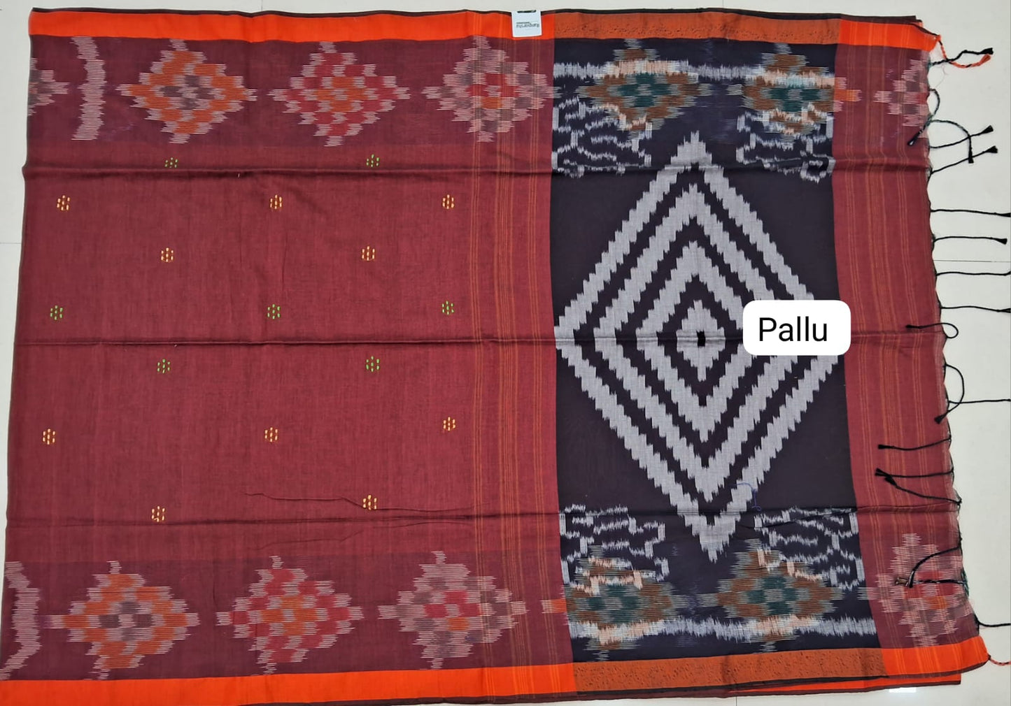 Brown Khadhi Cotton Saree pallu