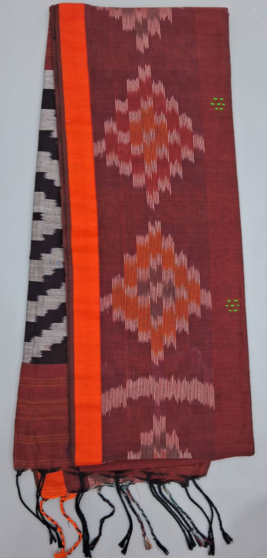 Brown Khadhi Cotton Saree