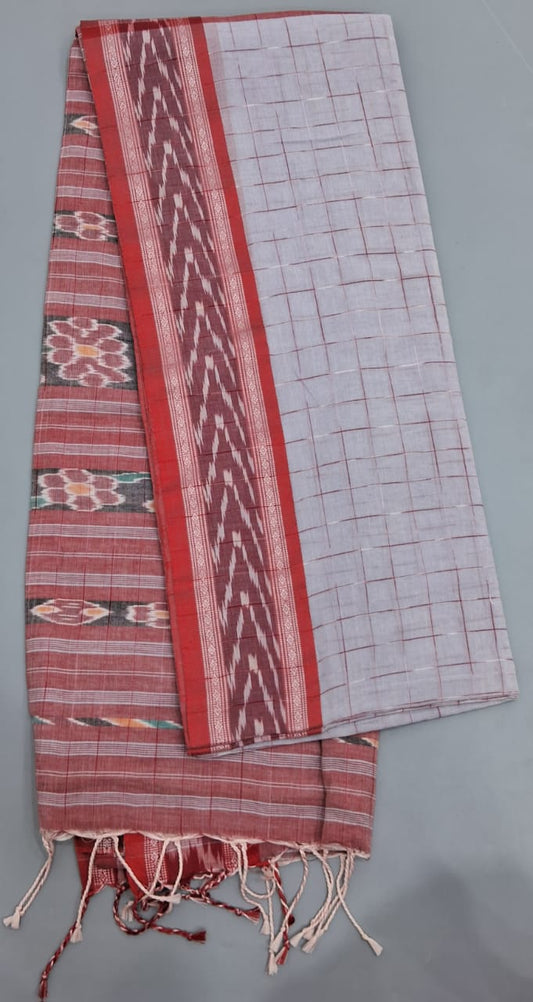 Off-White Khadhi Cotton Saree