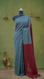 Stone Grey Khadhi cotton Saree