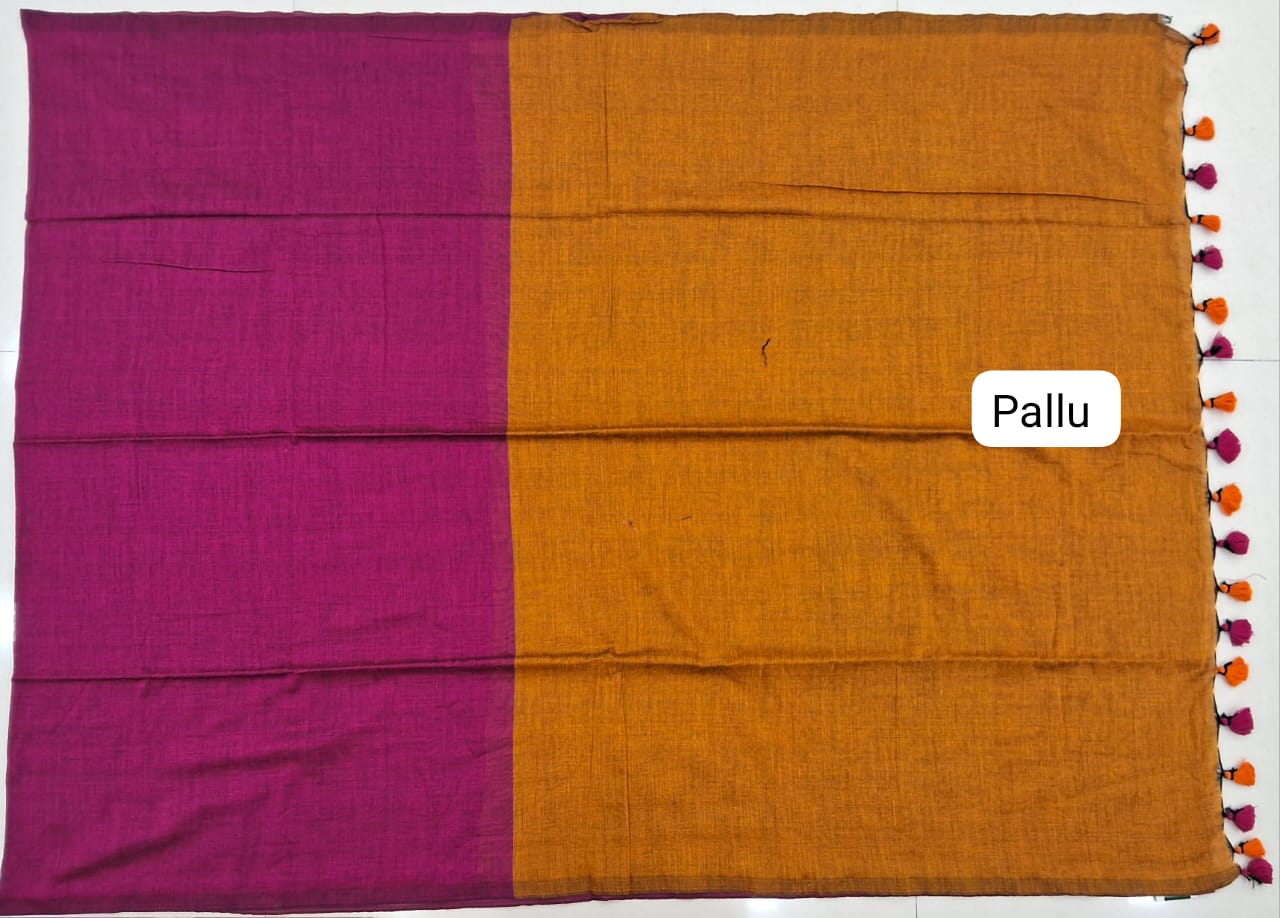 Pink Khadhi cotton Saree  pallu