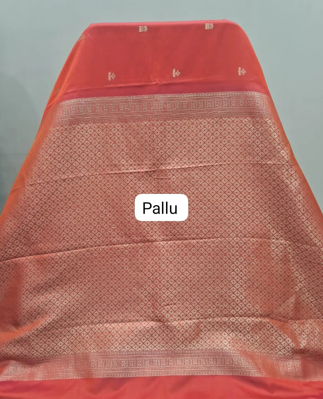 Dark Peach Kanchi Soft Silk Saree Pallu
