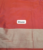 Dark Peach Kanchi Soft Silk Saree Blouse