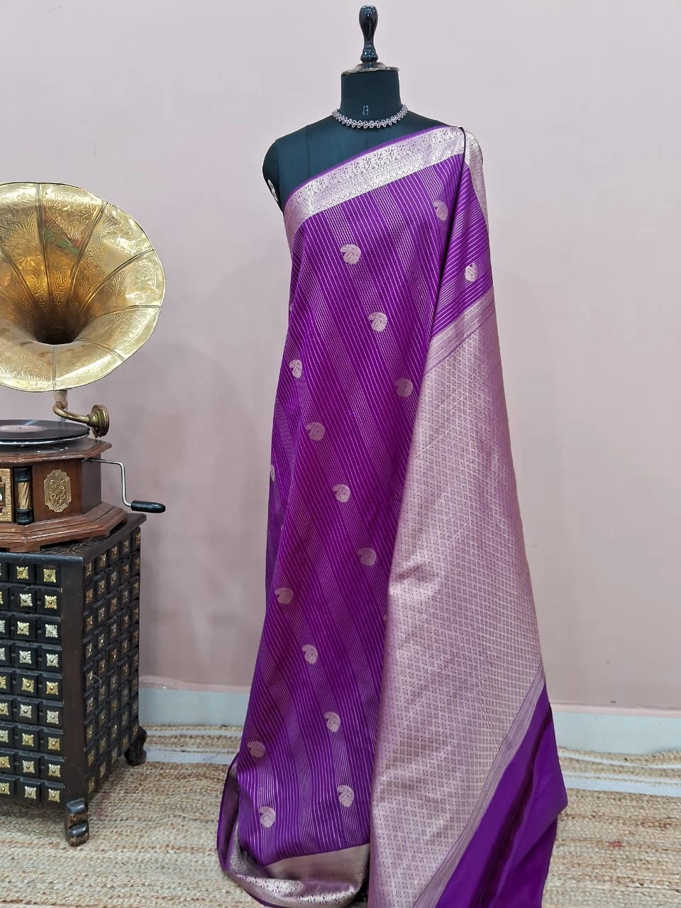 Purple Kanchi Soft Silk Saree