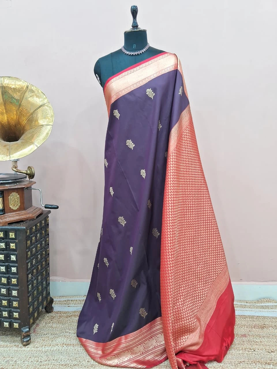 Dark Purple Kanchi Soft Silk Saree
