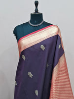 Dark Purple Kanchi Soft Silk Saree 1