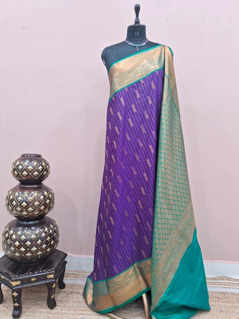 Purple Kanchi Soft Silk Saree