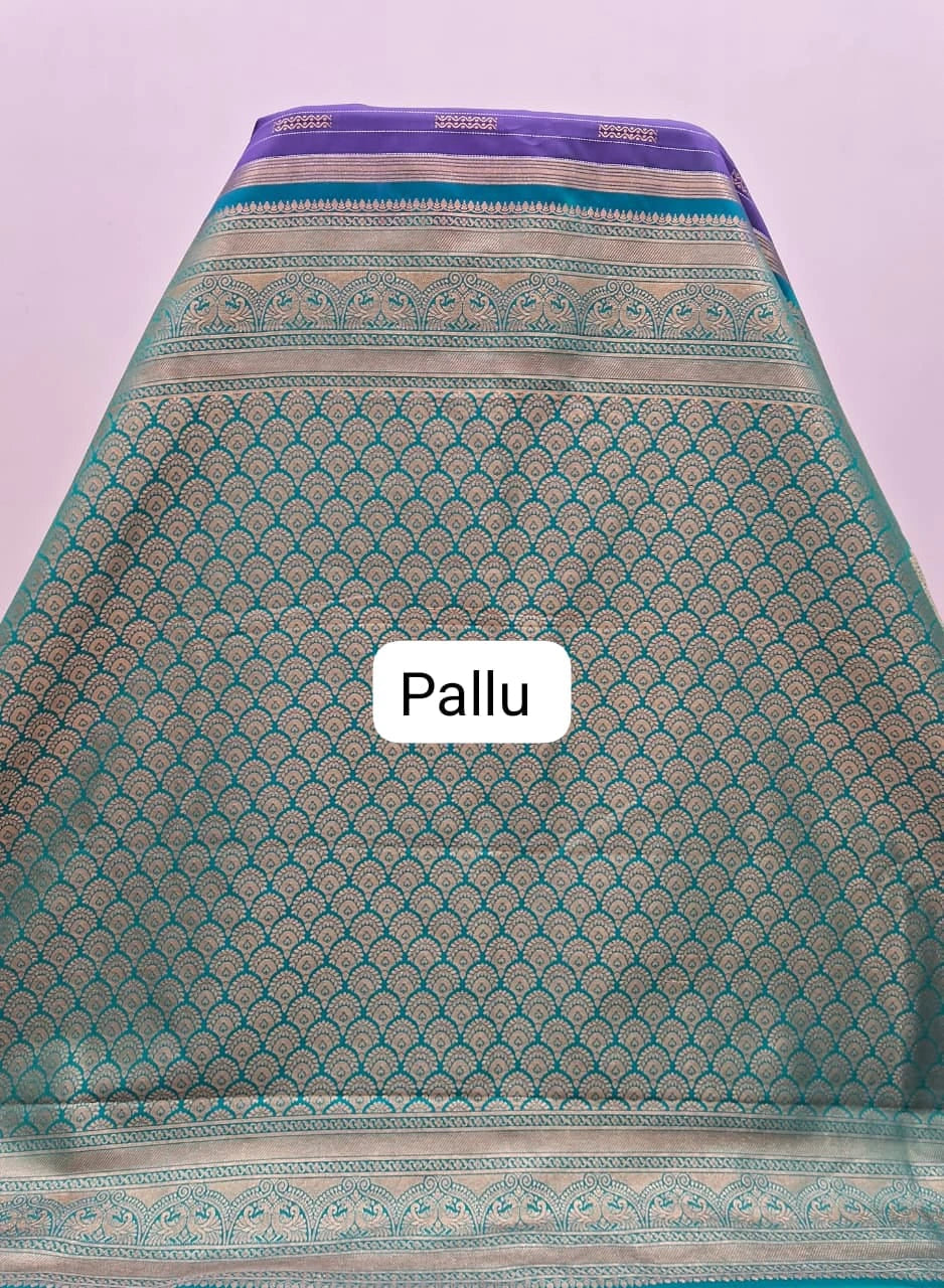 Purple Kanchi Soft Silk Saree Pallu