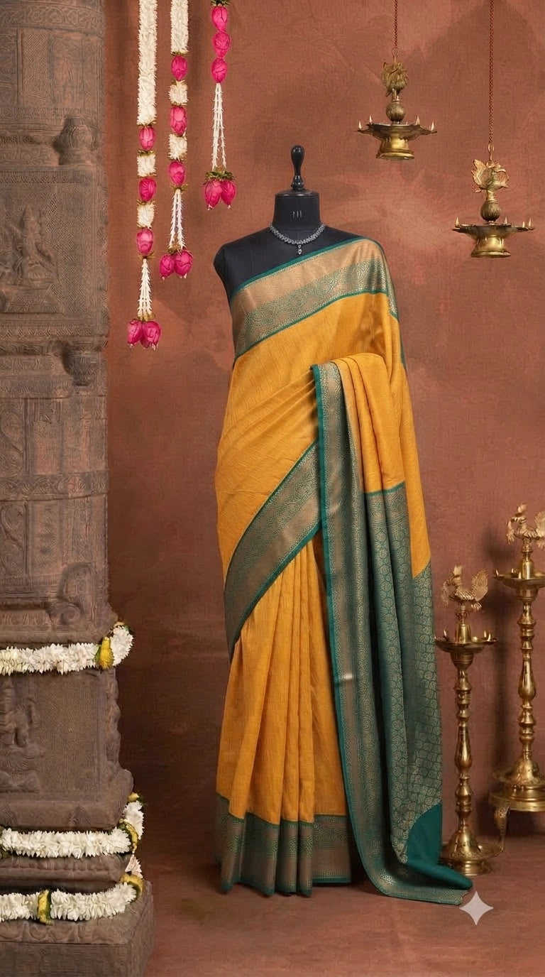 Yellow Kanchi Soft Silk Saree 