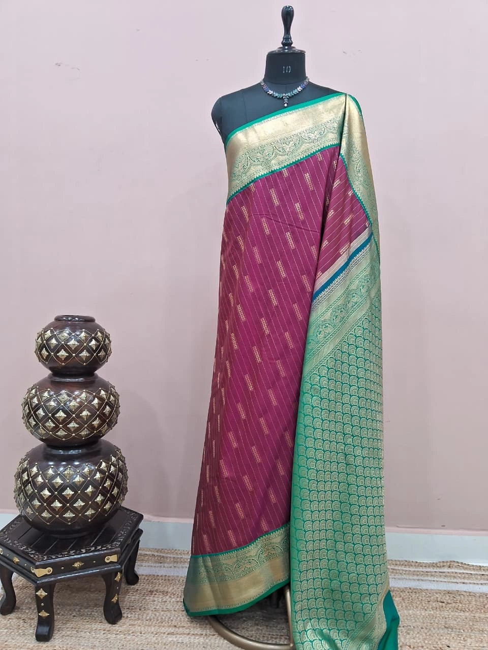 Maroon Kanchi Soft Silk Saree 