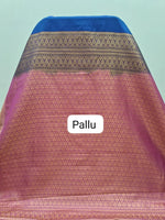 Royal Blue Kanchi Soft Silk Saree Pallu
