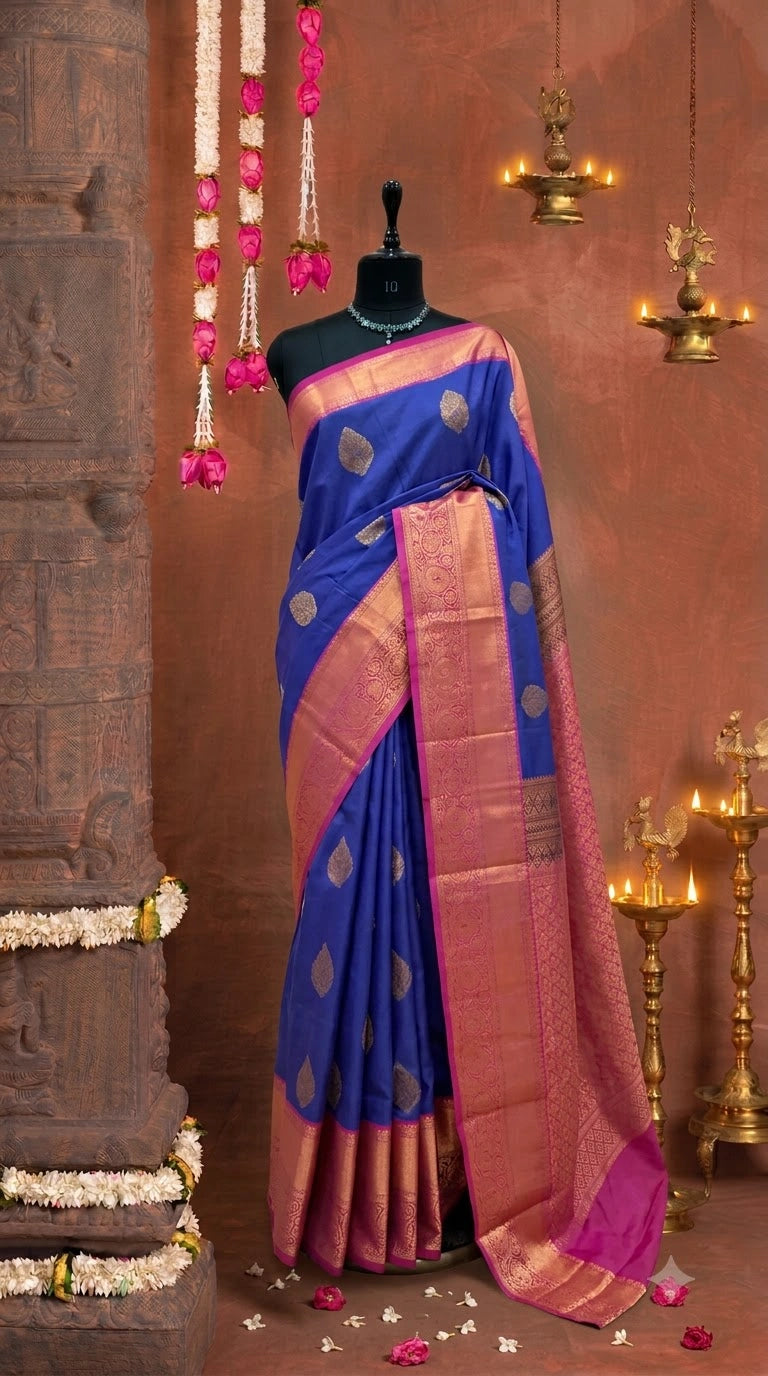 Royal Blue Kanchi Soft Silk Saree